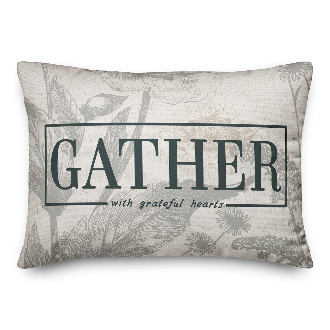 Gather Here with Grateful Hearts Indoor/Outdoor Lumbar Pillow